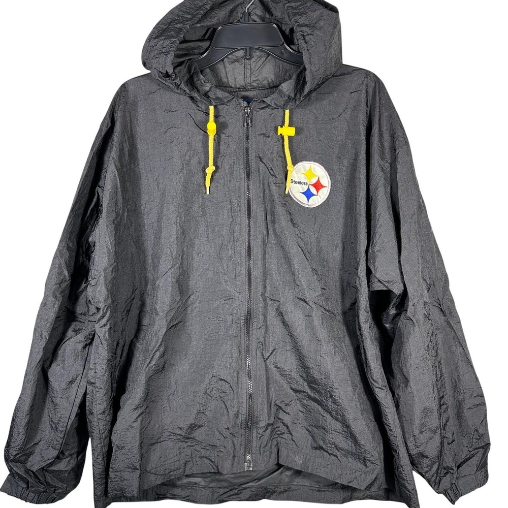 Vintage 90s Pro Player Pittsburgh Steelers Windbreaker Jacket‎ Mens M Full Zip